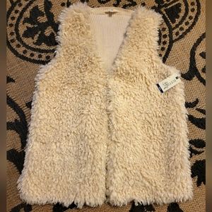Terra sky nwt sherpa vest beige cream 0x 14w